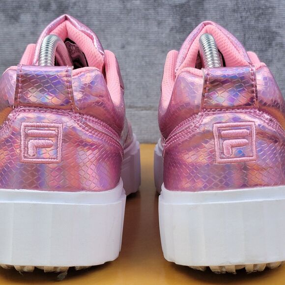 Fila Sandblast Low Iridescent Snake Platform Women's Sz 10 Pink Fashion Sneakers - Picture 13 of 16